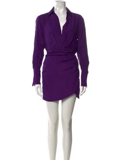 Pre-owned Gauge81 Silk Mini Dress In Purple