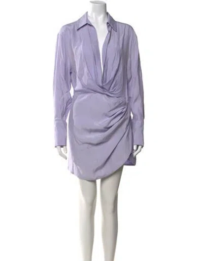 Pre-owned Gauge81 Silk Mini Dress In Purple