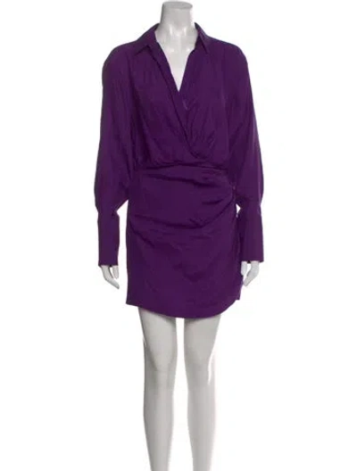 Pre-owned Gauge81 Silk Mini Dress In Purple