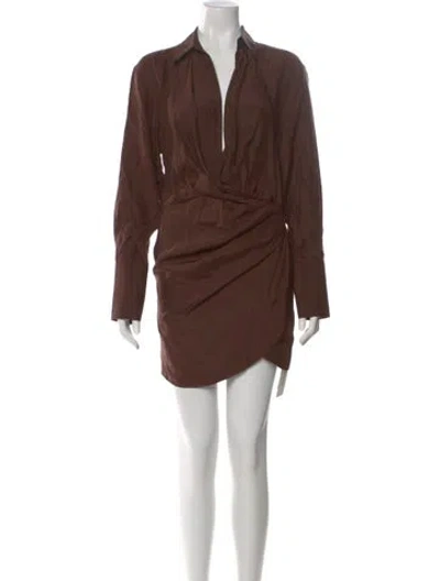 Pre-owned Gauge81 Silk Mini Dress W/ Tags In Brown