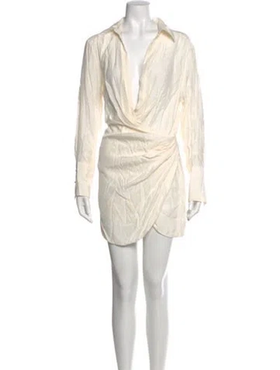 Pre-owned Gauge81 Silk Mini Dress In White