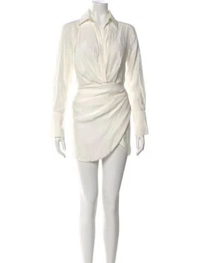 Pre-owned Gauge81 Silk Mini Dress In White