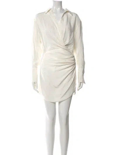 Pre-owned Gauge81 Silk Mini Dress In White