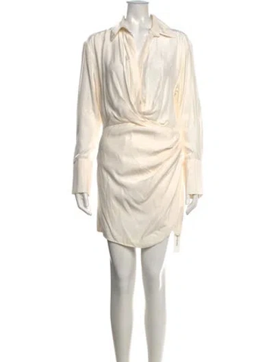 Pre-owned Gauge81 Silk Mini Dress In White