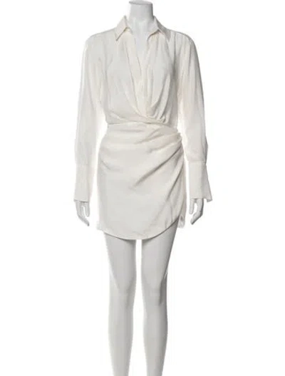 Pre-owned Gauge81 Silk Mini Dress In White
