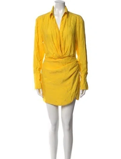 Pre-owned Gauge81 Silk Mini Dress In Yellow
