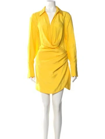 Pre-owned Gauge81 Silk Mini Dress In Yellow