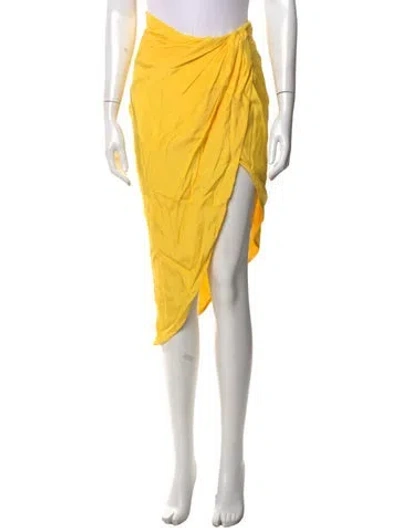 Pre-owned Gauge81 Silk Mini Skirt In Yellow