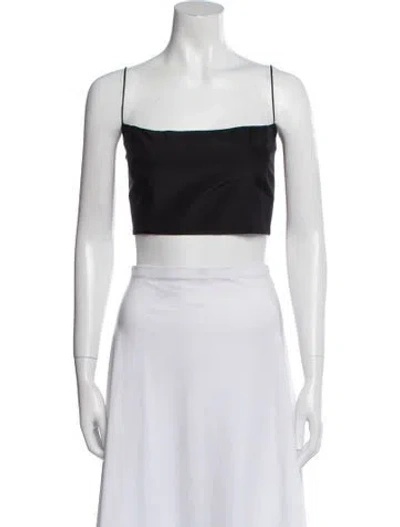 Pre-owned Gauge81 Silk Square Neckline Crop Top W/ Tags In Black