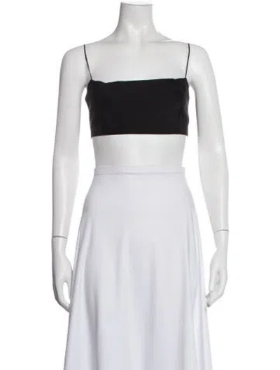 Pre-owned Gauge81 Silk Square Neckline Crop Top W/ Tags In Black