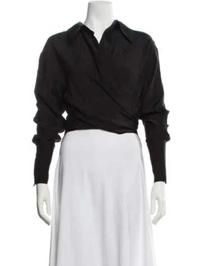 Pre-owned Gauge81 Silk V-neck Top W/ Tags In Black