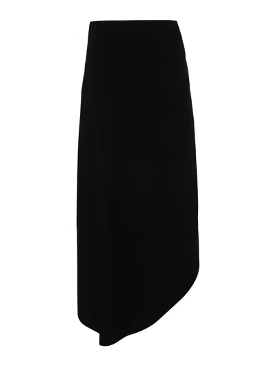 Gauge81 Ribbed Asymmetric Skirt In Black