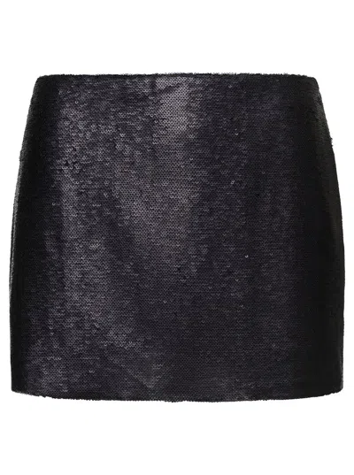 GAUGE81 'KAILUA' MINI BLACK SKIRT WITH ALL-OVER MICRO PAILLETTES