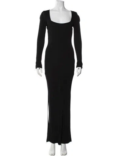 Pre-owned Gauge81 Square Neckline Long Dress In Black
