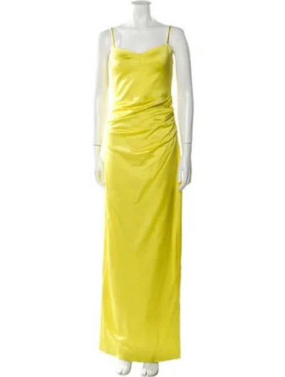 Pre-owned Gauge81 Square Neckline Long Dress In Yellow