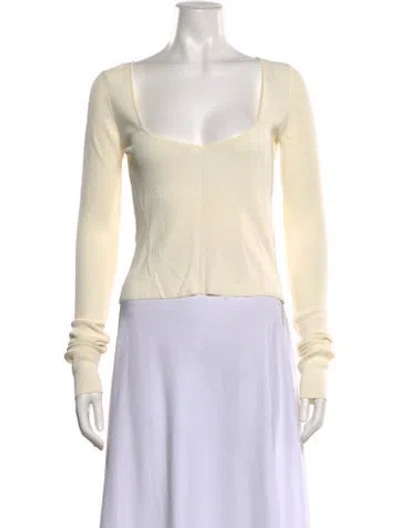 Pre-owned Gauge81 Square Neckline Long Sleeve Crop Top In Neutral