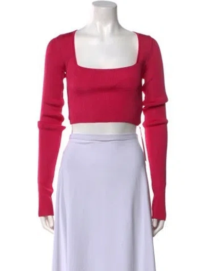Pre-owned Gauge81 Square Neckline Long Sleeve Crop Top In Pink
