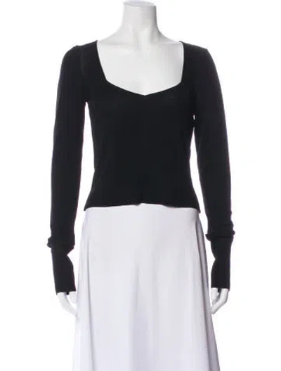 Pre-owned Gauge81 Square Neckline Long Sleeve Top In Black