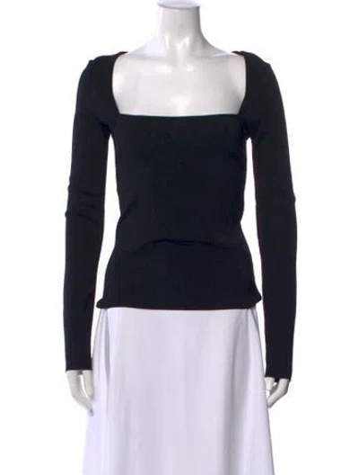 Pre-owned Gauge81 Square Neckline Long Sleeve Top In Black