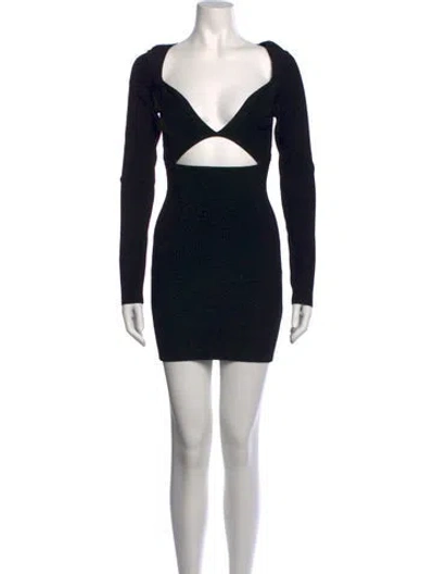Pre-owned Gauge81 Square Neckline Mini Dress In Black