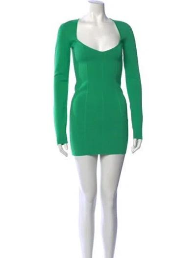 Pre-owned Gauge81 Square Neckline Mini Dress In Green