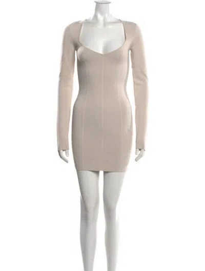 Pre-owned Gauge81 Square Neckline Mini Dress In Neutrals