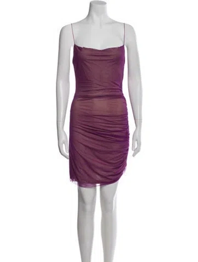 Pre-owned Gauge81 Square Neckline Mini Dress In Purple