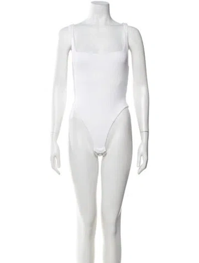 Pre-owned Gauge81 Square Neckline Sleeveless Bodysuit In White