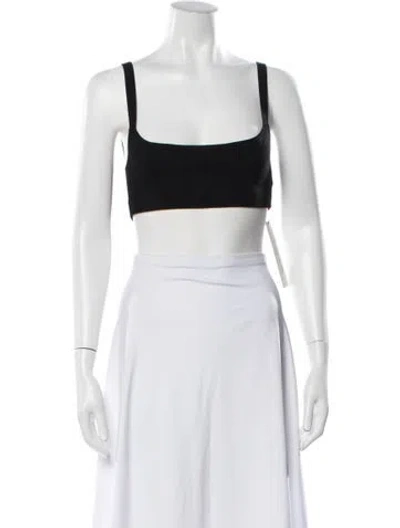 Pre-owned Gauge81 Square Neckline Sleeveless Crop Top In Black