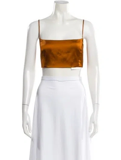 Pre-owned Gauge81 Square Neckline Sleeveless Crop Top In Brown