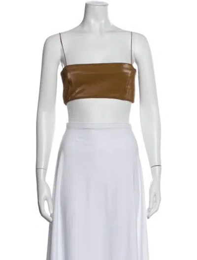 Pre-owned Gauge81 Square Neckline Sleeveless Crop Top In Brown
