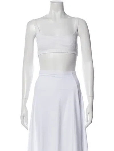Pre-owned Gauge81 Square Neckline Sleeveless Crop Top In White