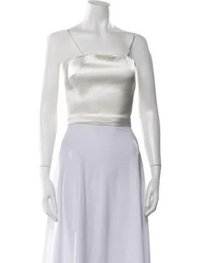 Pre-owned Gauge81 Square Neckline Sleeveless Crop Top In White