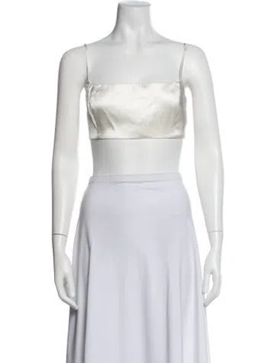 Pre-owned Gauge81 Square Neckline Sleeveless Crop Top In White