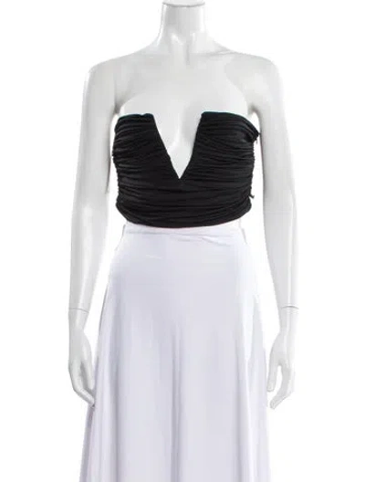 Pre-owned Gauge81 Strapless Crop Top In Gray