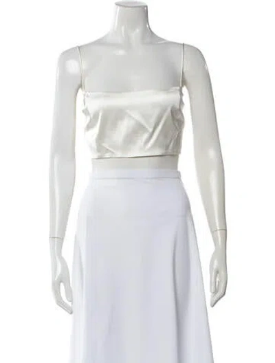 Pre-owned Gauge81 Strapless Crop Top In White