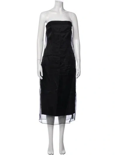Pre-owned Gauge81 Strapless Midi Length Dress W/ Tags In Black