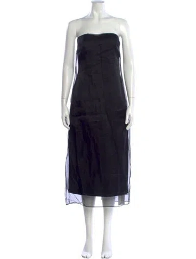 Pre-owned Gauge81 Strapless Midi Length Dress W/ Tags In Black