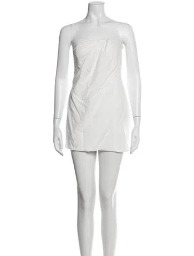 Pre-owned Gauge81 Strapless Mini Dress In White
