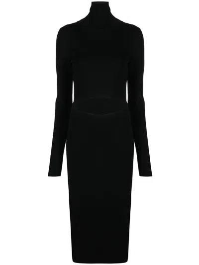 Gauge81 Suno Roll-neck Maxi Dress In Black