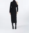 Gauge81 Teresa Dress Midi Jersey Dress With Bare Shoulder In Black In Black