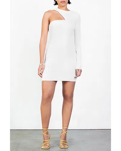 Gauge81 Tinino One-sleeve Ribbed-knit Mini Dress In White