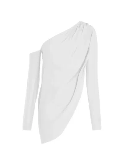 Gauge81 Toho One-shoulder Draped Blouse In White