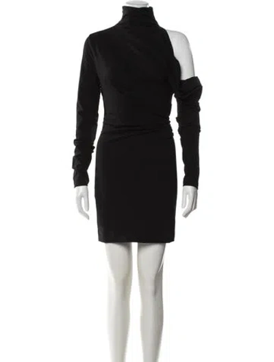 Pre-owned Gauge81 Turtleneck Mini Dress In Black