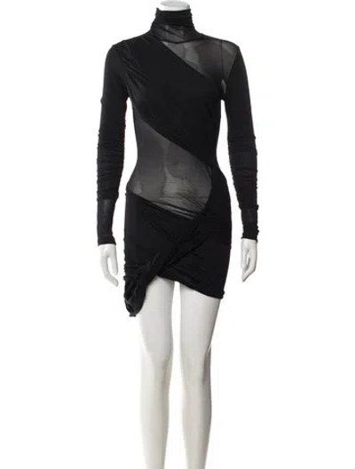 Pre-owned Gauge81 Turtleneck Mini Dress In Black