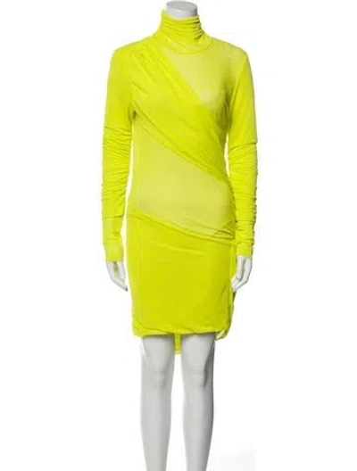 Pre-owned Gauge81 Turtleneck Mini Dress In Green