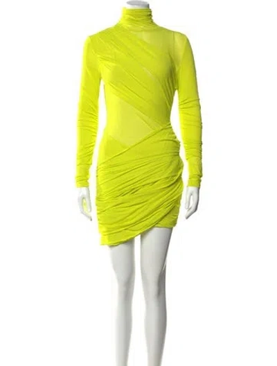 Pre-owned Gauge81 Turtleneck Mini Dress In Yellow