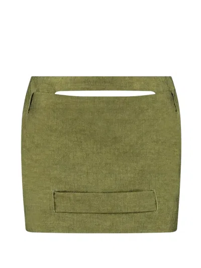 Gauge81 Valka Cut-out Panelled Mini Skirt In Green