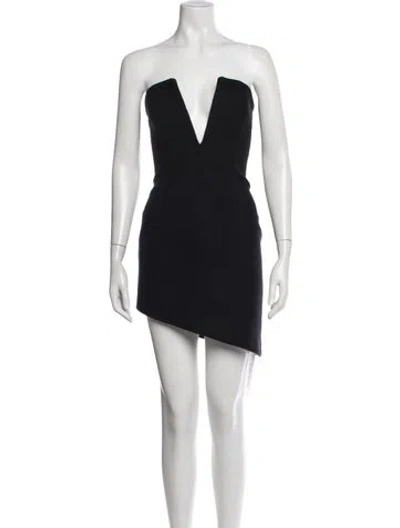 Pre-owned Gauge81 Virgin Wool Mini Dress In Black