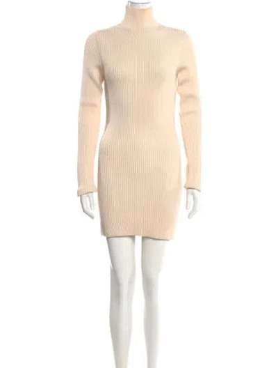 Pre-owned Gauge81 Virgin Wool Mini Dress In Neutral